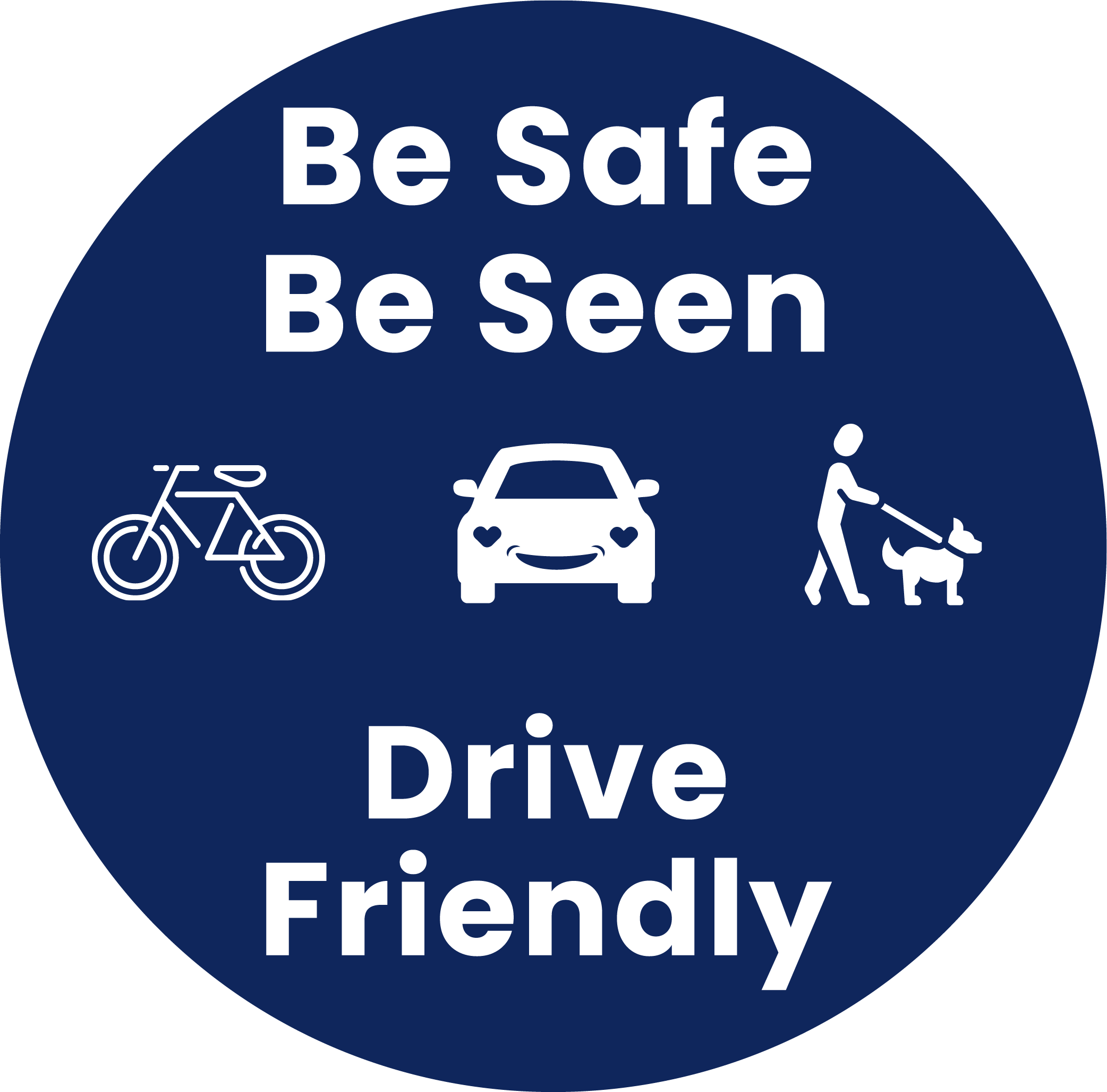 Be safe, be seen drive friendlty logo 