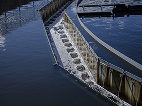 secondary clarifier at treatment plant