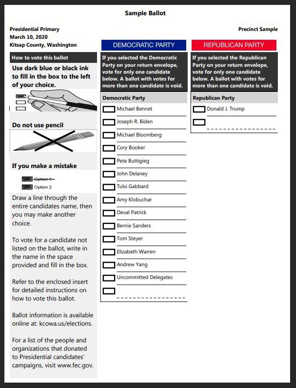 Presidential Primary Ballot