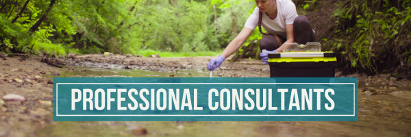 woman gathering water sample