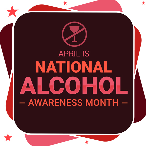 National Alcohol Awareness month wallpaper with a red and orange color backdrop