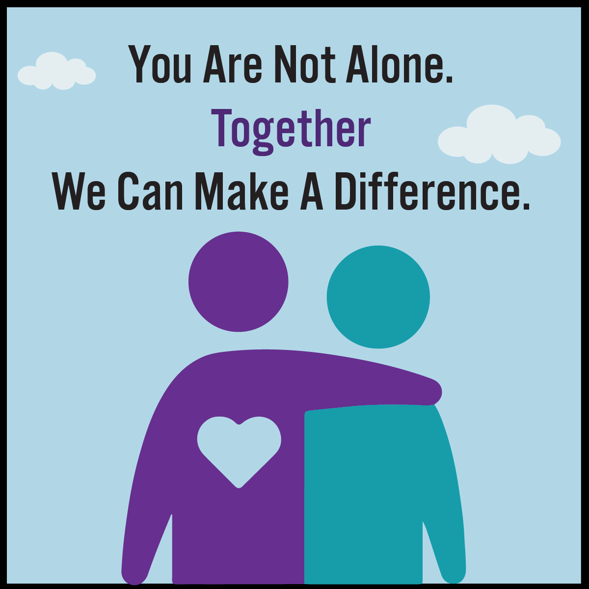 national recovery month image of two figures hugging for support