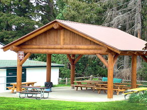 Fairgrounds Log Picnic Shelter 