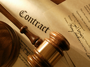 image of judicial gavel and contract